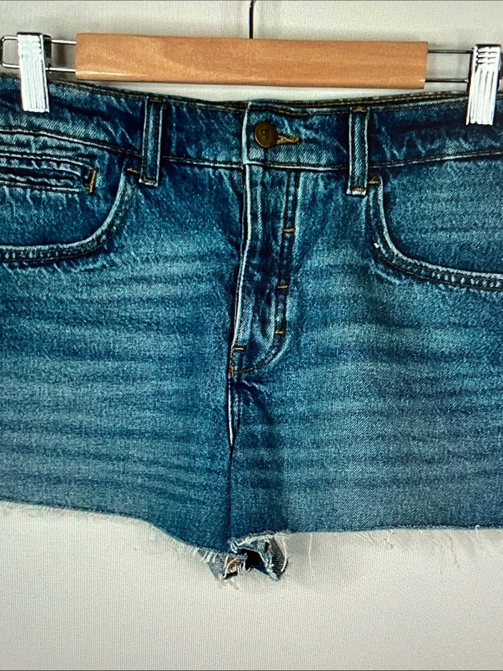 Pilcro Blue Distressed Denim Jean Shorts
